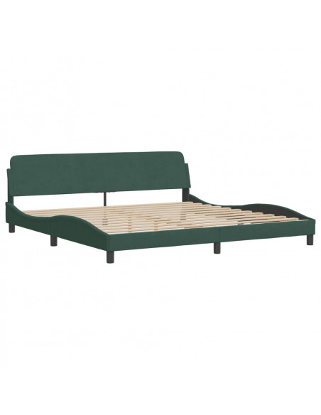 Giroletto con Testiera Verde Scuro 200x200 cm in Velluto