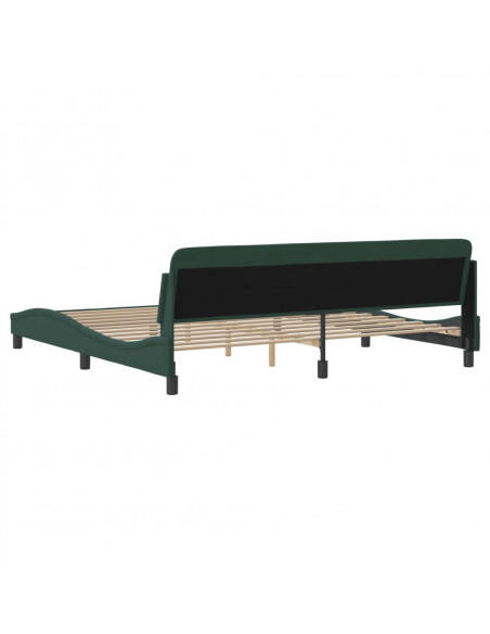Giroletto con Testiera Verde Scuro 200x200 cm in Velluto