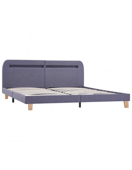 Giroletto LED senza Materasso Grigio Chiaro 150x200 cm Tessuto