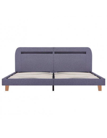Giroletto LED senza Materasso Grigio Chiaro 150x200 cm Tessuto