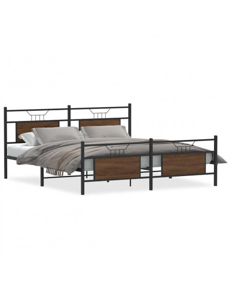 Giroletto senza Materaso in Metallo Rovere Marrone 183x213 cm