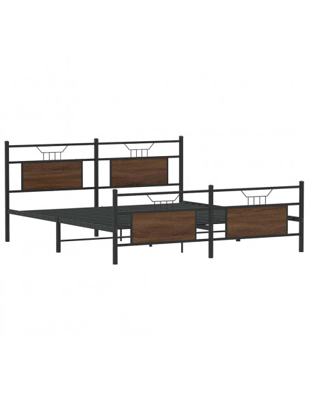 Giroletto senza Materaso in Metallo Rovere Marrone 183x213 cm