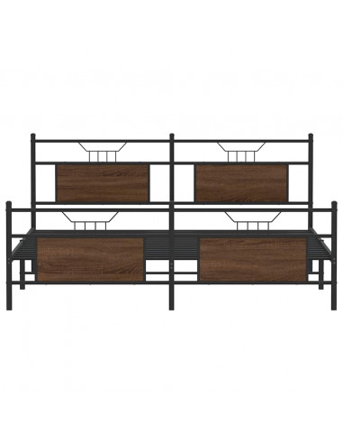 Giroletto senza Materaso in Metallo Rovere Marrone 183x213 cm