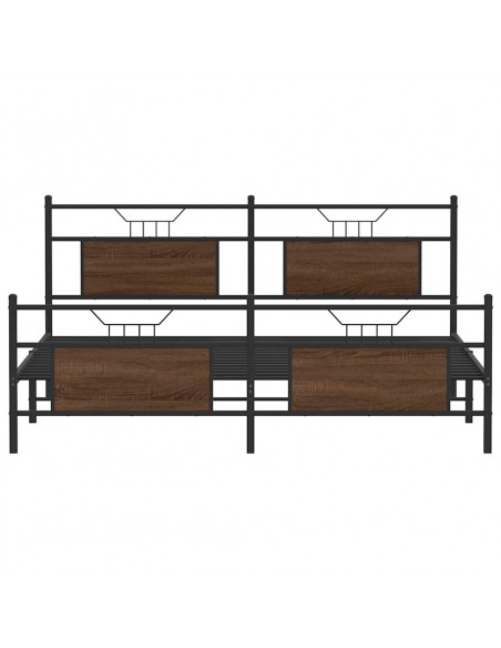 Giroletto senza Materaso in Metallo Rovere Marrone 183x213 cm