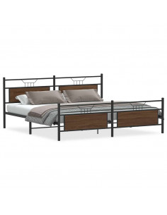 Giroletto senza Materaso in Metallo Rovere Marrone 193x203 cm