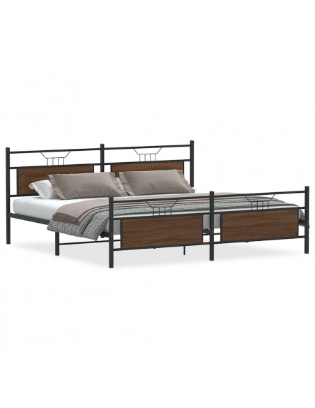 Giroletto senza Materaso in Metallo Rovere Marrone 193x203 cm