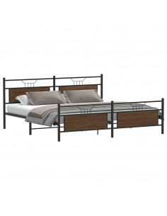 Giroletto senza Materaso in Metallo Rovere Marrone 193x203 cm 2