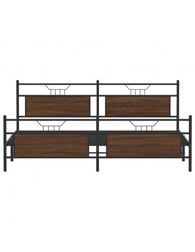 Giroletto senza Materaso in Metallo Rovere Marrone 193x203 cm
