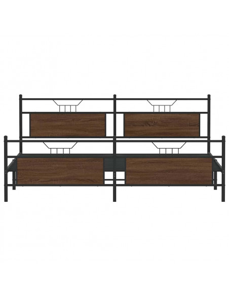 Giroletto senza Materaso in Metallo Rovere Marrone 193x203 cm
