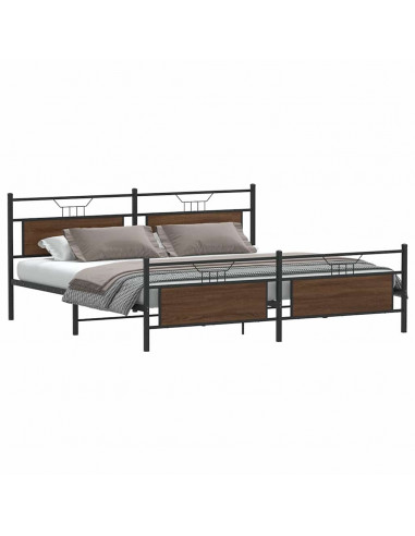 Giroletto senza Materaso in Metallo Rovere Marrone 200x200 cm