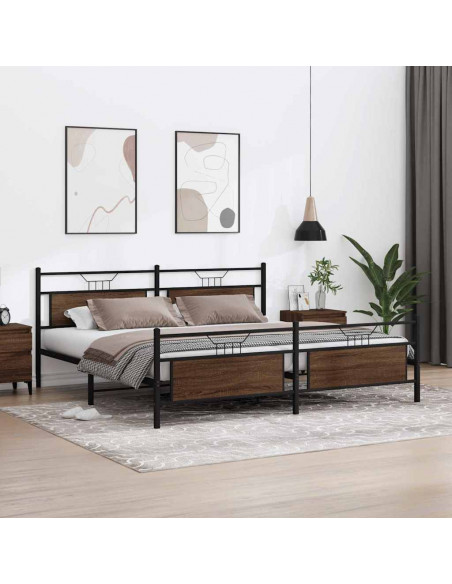 Giroletto senza Materaso in Metallo Rovere Marrone 200x200 cm