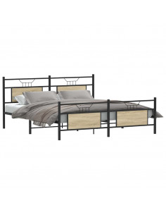 Giroletto senza Materaso in Metallo Rovere Sonoma 183x213 cm 2