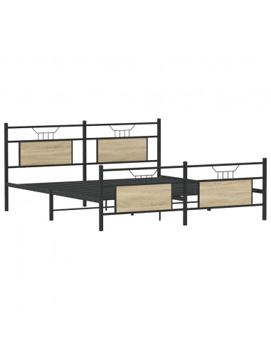 Giroletto senza Materaso in Metallo Rovere Sonoma 183x213 cm