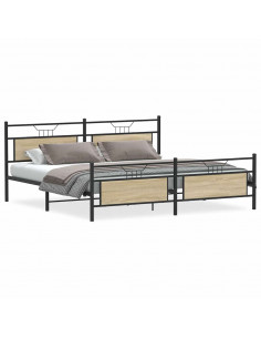 Giroletto senza Materaso in Metallo Rovere Sonoma 193x203 cm