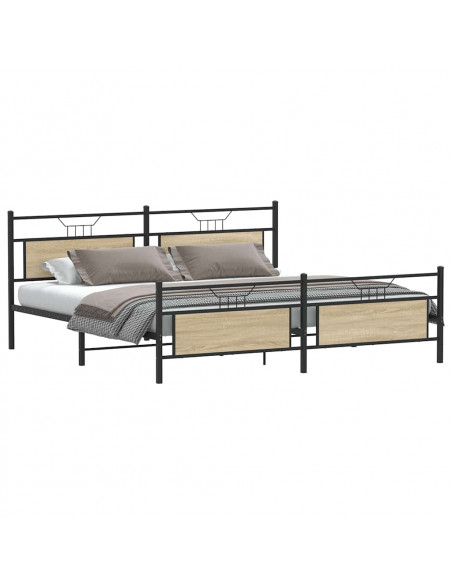 Giroletto senza Materaso in Metallo Rovere Sonoma 193x203 cm
