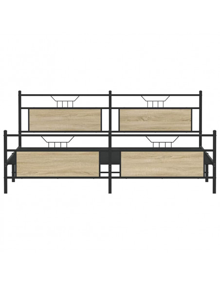 Giroletto senza Materaso in Metallo Rovere Sonoma 193x203 cm