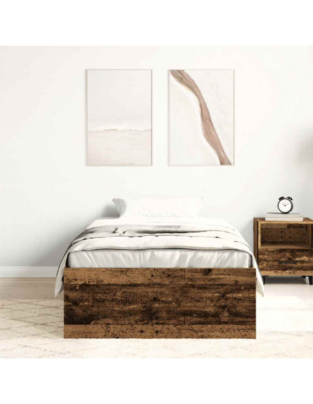 Giroletto senza Materasso Legno Antico 100x200cm in Truciolato