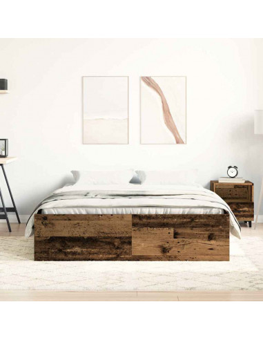 Giroletto senza Materasso Legno Antico 140x200cm in Truciolato