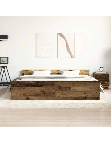 Giroletto senza Materasso Legno Antico 160x200 cm in Truciolato