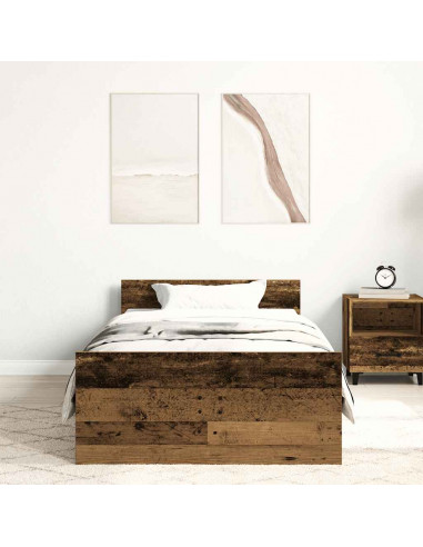 Giroletto senza Materasso Legno Antico 90x190cm in Truciolato