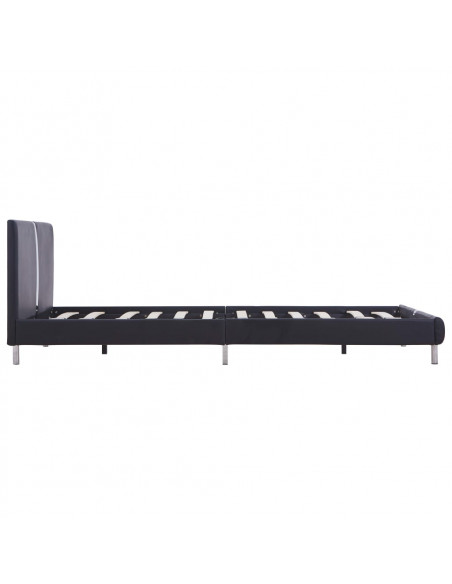 Giroletto senza Materasso Nero in Similpelle 135x190 cm