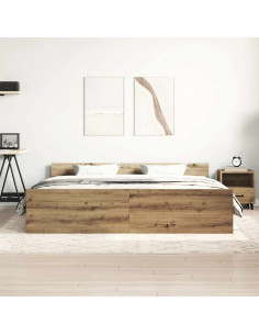 Giroletto senza Materasso Rovere Artigianale 160x200 cm 2