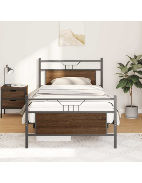 Giroletto senza Materasso Rovere Marrone 107x203 cm Truciolato