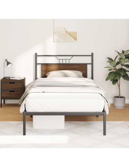 Giroletto senza Materasso Rovere Marrone 107x203 cm Truciolato