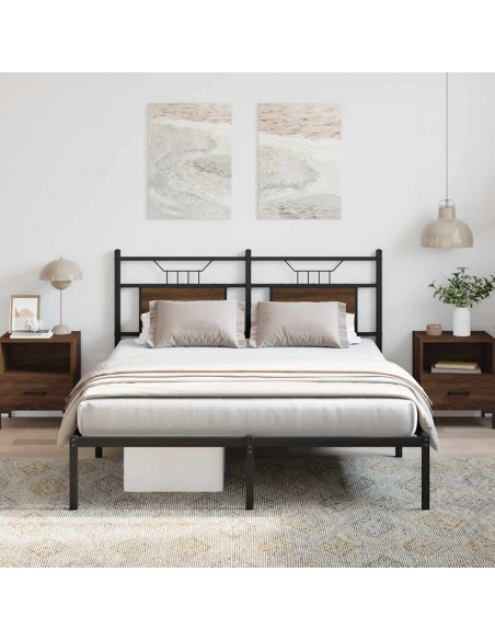 Giroletto senza Materasso Rovere Marrone 137x190 cm Truciolato