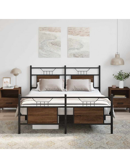 Giroletto senza Materasso Rovere Marrone 137x190 cm Truciolato