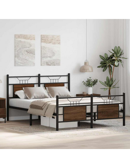 Giroletto senza Materasso Rovere Marrone 137x190 cm Truciolato