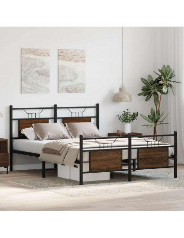 Giroletto senza Materasso Rovere Marrone 140x190 cm Truciolato