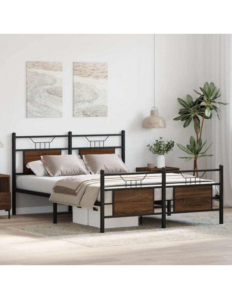 Giroletto senza Materasso Rovere Marrone 140x190 cm Truciolato