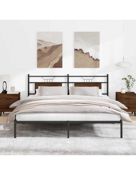 Giroletto senza Materasso Rovere Marrone 183x203 cm Truciolato