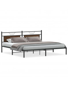 Giroletto senza Materasso Rovere Marrone 193x203 cm Truciolato