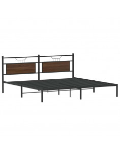 Giroletto senza Materasso Rovere Marrone 193x203 cm Truciolato 2