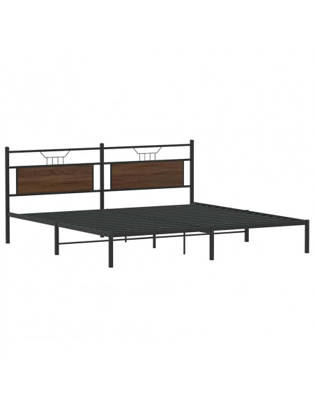 Giroletto senza Materasso Rovere Marrone 193x203 cm Truciolato