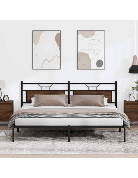 Giroletto senza Materasso Rovere Marrone 193x203 cm Truciolato