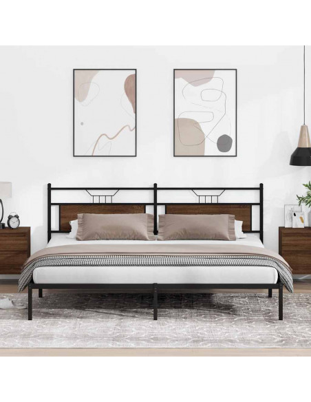 Giroletto senza Materasso Rovere Marrone 200x200 cm Truciolato