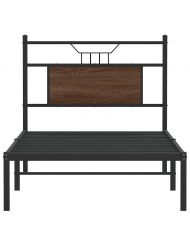 Giroletto senza Materasso Rovere Marrone 90x190cm in Truciolato