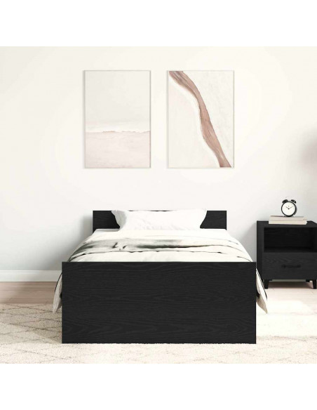 Giroletto senza Materasso Rovere Nero 75x190 cm in Truciolato