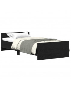 Giroletto senza Materasso Rovere Nero 90x190cm in Truciolato