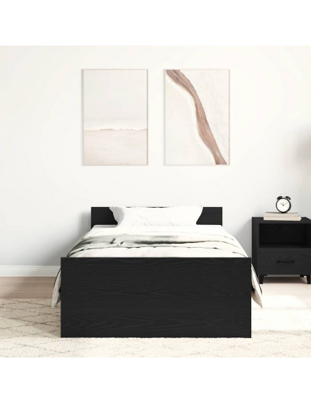 Giroletto senza Materasso Rovere Nero 90x190cm in Truciolato