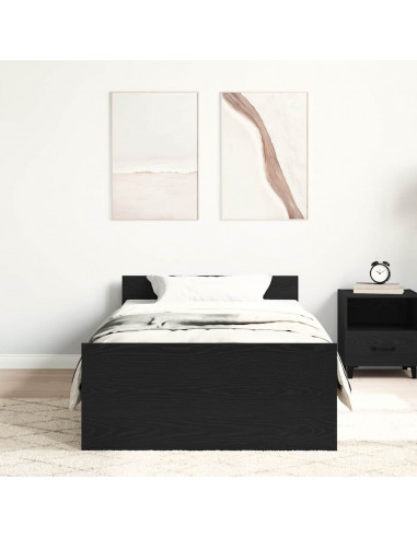 Giroletto senza Materasso Rovere Nero 90x200cm in Truciolato
