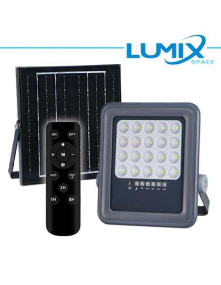 Grigio PROIETTORE SOLARE LED 100W + Crepuscolare