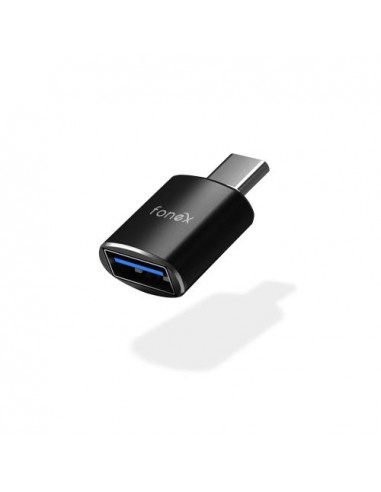 HUB E ADATTATORI ADATTATORE OTG METAL TYPE-C (MALE) / USB (FEMALE) BLACK (NO APPLE)