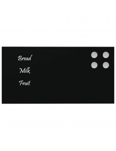 Lavagna Magnetica a Parete Nera 40x20 cm Vetro Temperato 2