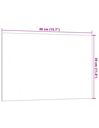 Lavagna Magnetica a Parete Nera 40x30 cm Vetro Temperato