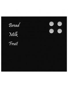 Lavagna Magnetica a Parete Nera 60x50 cm Vetro Temperato 2