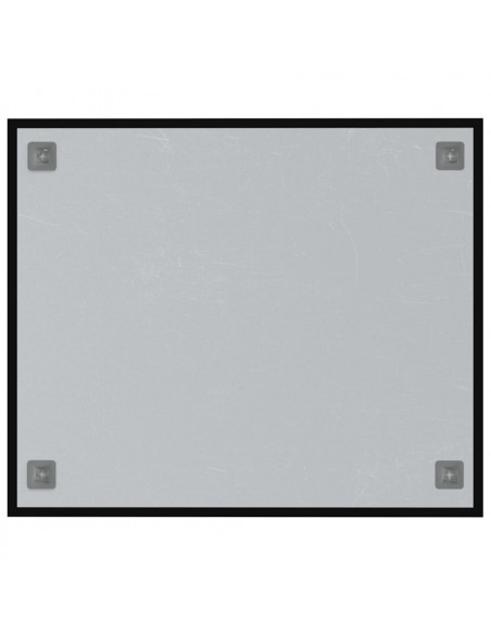Lavagna Magnetica a Parete Nera 60x50 cm Vetro Temperato